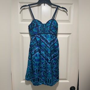 Xhilaration Blue Geometric Sundress